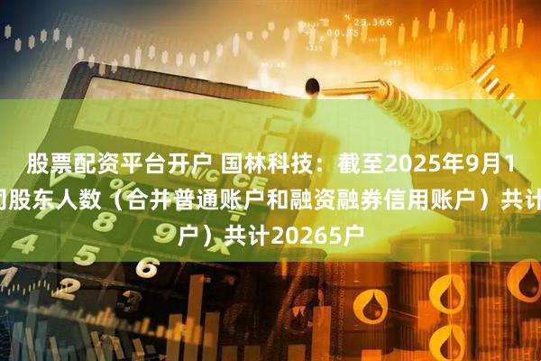 股票配资平台开户 国林科技：截至2025年9月19日，公司股东人数（合并普通账户和融资融券信用账户）共计20265户