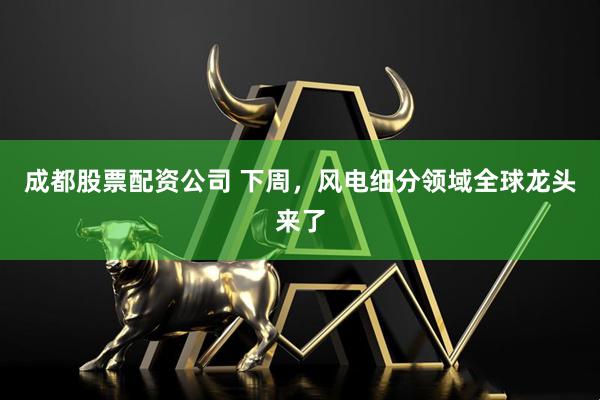 成都股票配资公司 下周，风电细分领域全球龙头来了