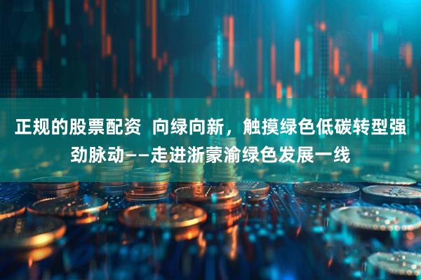 正规的股票配资  向绿向新，触摸绿色低碳转型强劲脉动——走进浙蒙渝绿色发展一线